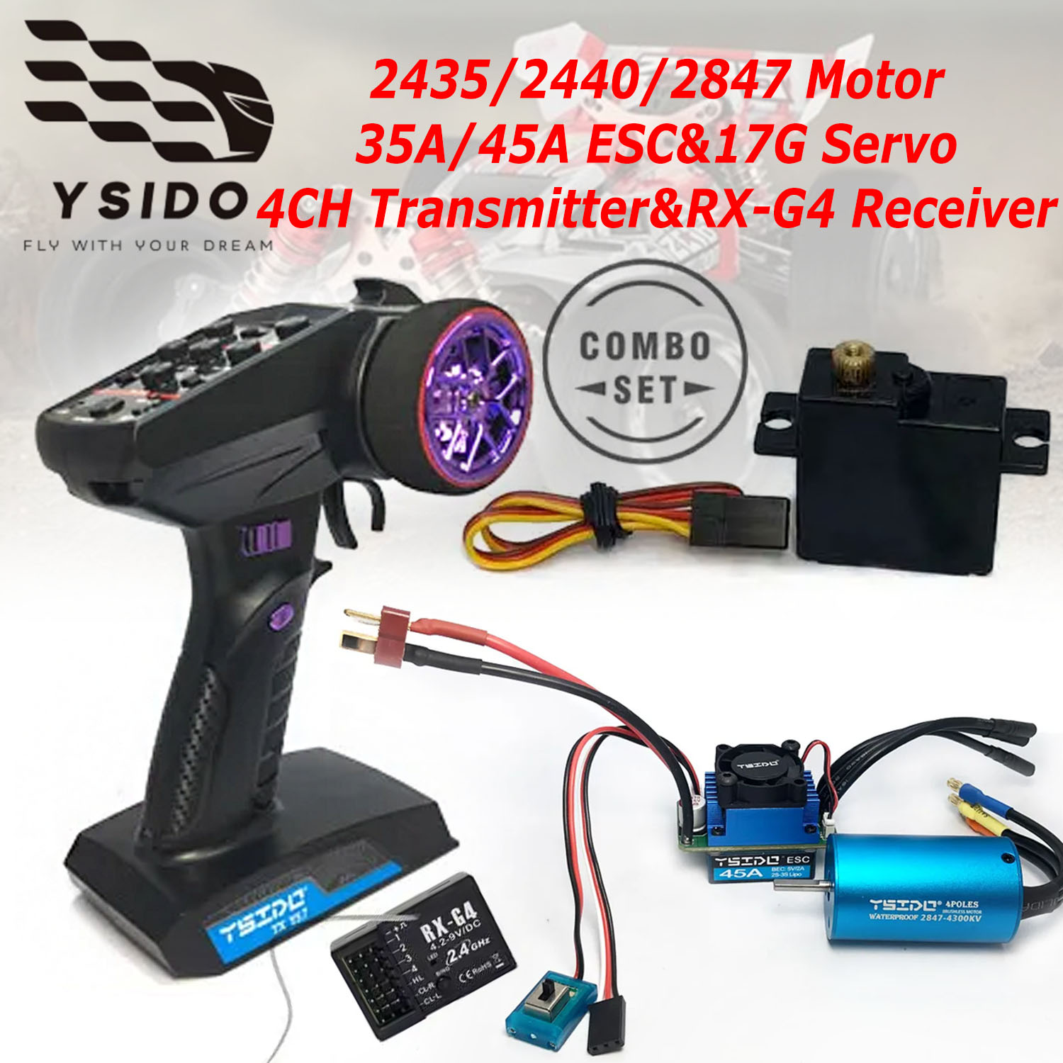 Rc Remo Hobby - YSIDO Brushless Combo Upgrade Kit Motor