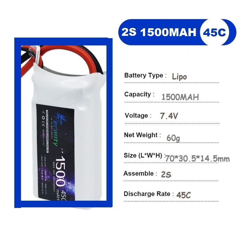 2PCS 7.4V Lipo 2S Battery 1500 - đánh giá và giá Rc Hobby Helicopter