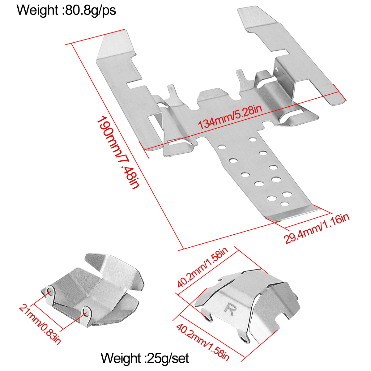 Stainless Steel Skid Plate Cha - đánh giá và giá Rc Hobby Room